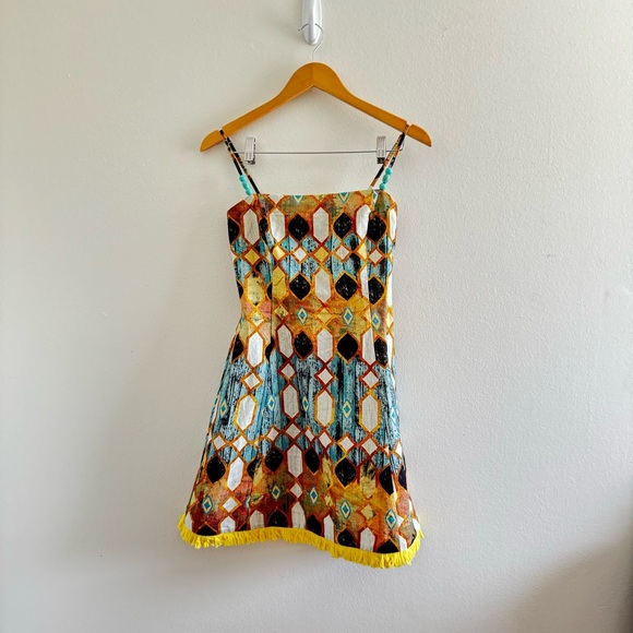 Christian Lacroix Linen Blend Cruz Mini Dress Size Small - Picture 5 of 12